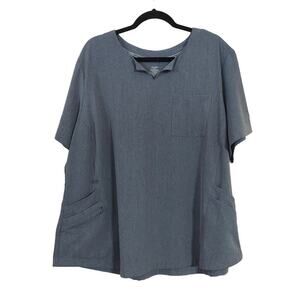 Climate Right by Cuddl Duds Women's Heather Gray Scrub Top